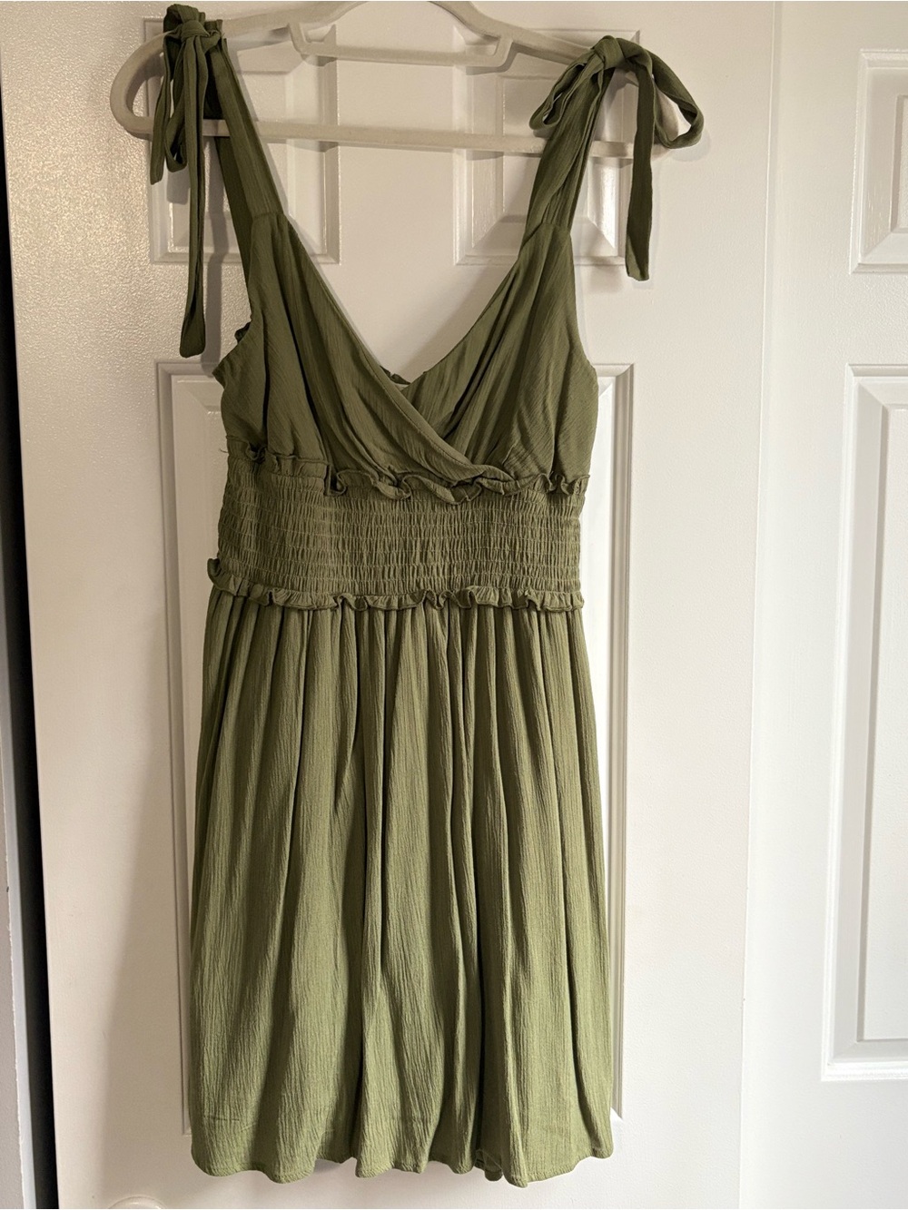 Olive Smocked Waist Sundress